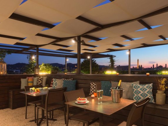 Aemilia Hotel Bologna Italy terrace evening