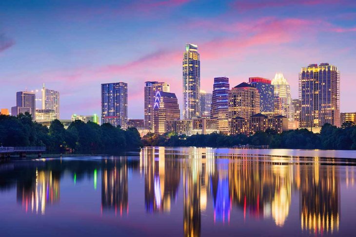 Austin skyline at night 
