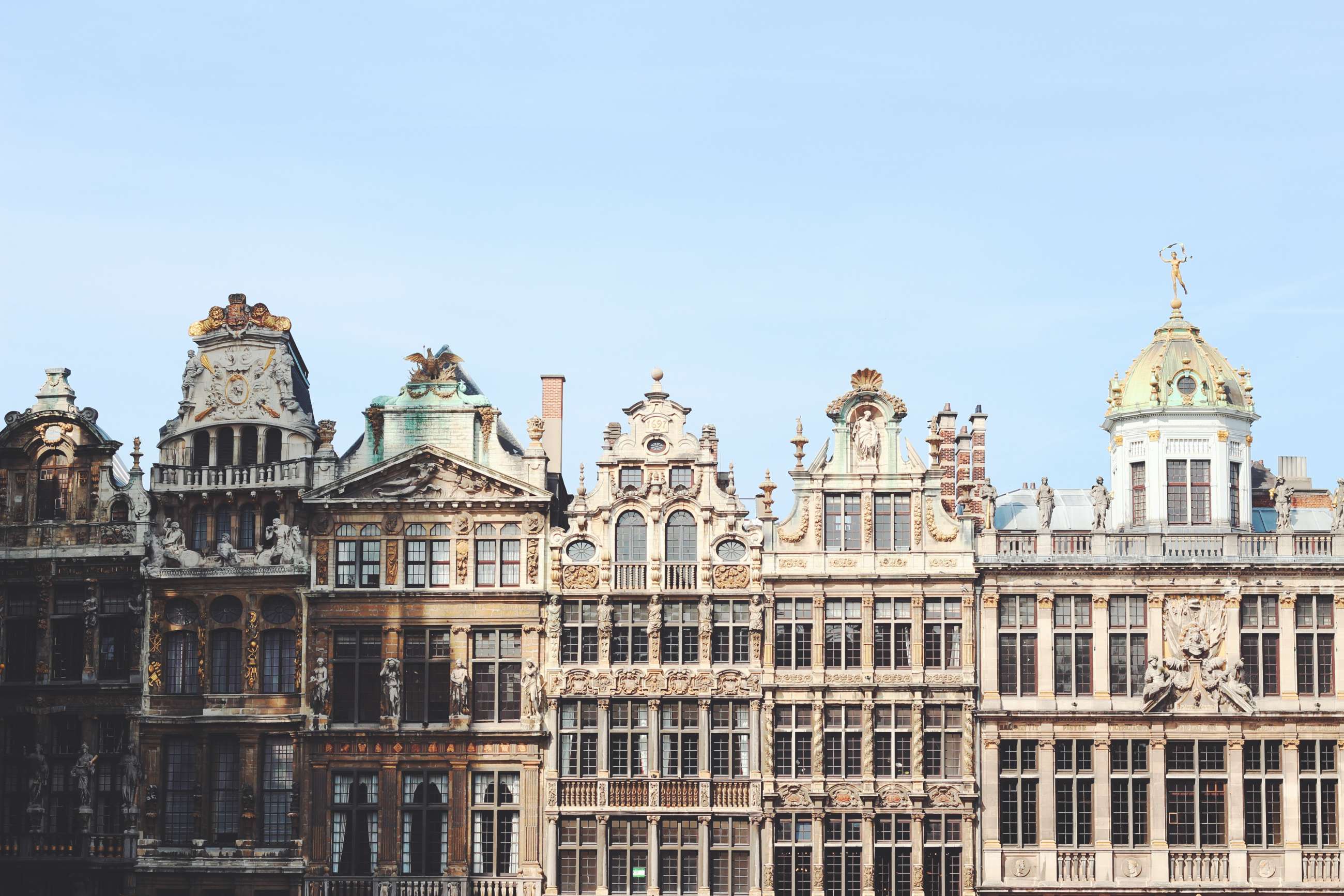 Image of the skyline in Brussels, as seen on a walking tour