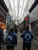 Gullivers staff walking through Cardiff