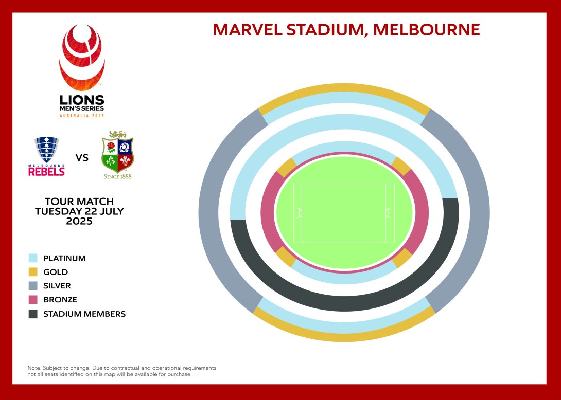 LIONS v Rebels_Marvel Stadium Melbourne_British & Irish Lions tour Australia 2025